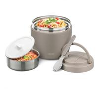 Itslife Boîte Alimentaire Isotherme, 970ml Boite Isotherme Repas Chaud, Lunch Box Isotherme avec Cuillère, Thermos Alimentaire Chaud en Acier Inoxydable, Thermos Isotherme pour Ecole Bureau, Kaki