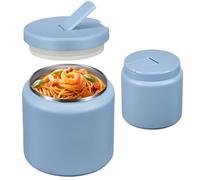 Itslife Boîtes Alimentaires Isothermes 760ml avec Couvercle à Boucle, Thermos Alimentaire Chaud Enfant en Acier Inoxydable, Lunch Box Isotherme pour Picnic, Ecole et Bureau, Bleu