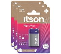 ITSON Lot de 3 x 1 Pile Alcaline 9V/6LR61 ItsPOWER