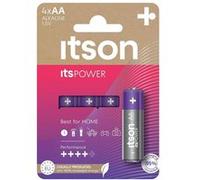 ITSON Pack de 4 Piles Alcalines LR6/AA 1,5V ItsPOWER G