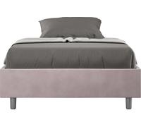 ITYHOME - Cadre de lit 1 place et demi coffre rembourré 120x200 microfibre lilas Azelia