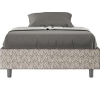 ITYHOME - Cadre de lit 1 place et demi coffre rembourré 120x210 tissu Era 2 gris Azelia