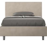 ITYHOME - Lit 1 place et demi avec sommier rembourré 120x190 microfibre sable Adele
