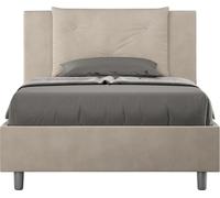 ITYHOME - Lit 1 place et demi avec sommier rembourré 120x210 microfibre sable Appia