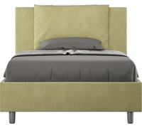 ITYHOME - Lit 1 place et demi avec sommier rembourré 120x210 microfibre vert Antea