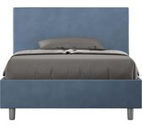ITYHOME - Lit 1 place et demi coffre rembourré 120x190 microfibre bleu Adele