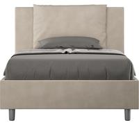 ITYHOME - Lit 1 place et demi coffre rembourré 120x190 microfibre sable Antea