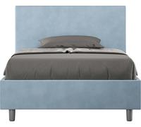 ITYHOME - Lit 1 place et demi coffre rembourré 120x200 microfibre bleu clair Adele