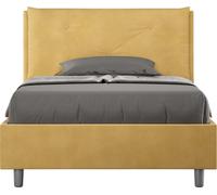 ITYHOME - Lit 1 place et demi coffre rembourré 120x200 microfibre ocre Appia Large