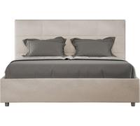 ITYHOME - Lit avec sommier rembourré 160x200 microfibre sable Mika