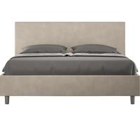 ITYHOME - Lit coffre rembourré 160x190 microfibre sable Adele