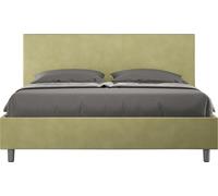 ITYHOME - Lit coffre rembourré 160x190 microfibre vert Adele