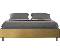 ITYHOME - Lit coffre rembourré 160x190 tissu Era 06 jaune Azelia