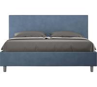 ITYHOME - Lit coffre rembourré 160x200 microfibre bleu Adele