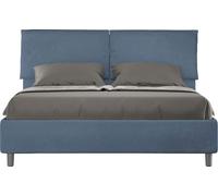 ITYHOME - Lit coffre rembourré 160x200 microfibre bleu Mados