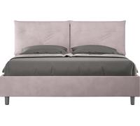ITYHOME - Lit coffre rembourré 160x200 microfibre lilas Appia