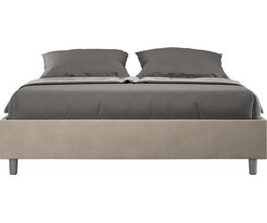 ITYHOME - Lit coffre rembourré 160x200 microfibre sable Azelia