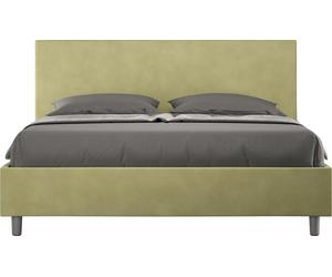 ITYHOME - Lit double coffre rembourré 140x190 microfibre vert Adele