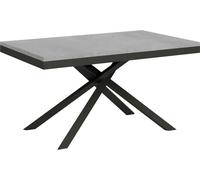 ITYHOME - Table extensible 160/420X90 cm Karida Evolution gris béton cadre et pieds anthracite