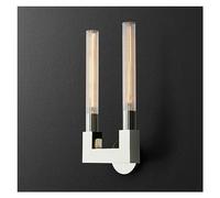 IUokLU Applique murale de style cuivre et verre - Décoration de fond moderne - Applique murale pour couloir, chambre à coucher, salon, salle de bain - Argenté - 1 tête