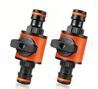 IUSOT Lot de 2 connecteurs Hozelock - Valve d'arrêt en ligne à dégagement rapide pour tuyau d'arrosage - Connecteur de tuyau d'arrosage - Compatible avec connecteur de robinet Hozelock - Coupleur