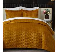 Ivellow Parure de lit 3 pièces en Velours Ultra Douce et légère pour Grand lit, Couvre-lit surdimensionné pour Toutes Les Saisons, literie matelassée de Luxe pour Grand lit