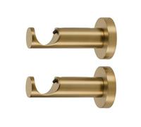 Ivilon Lot de 2 supports de tringle à rideaux de plafond ou de mur pour tringles à rideaux de 2,2 cm de diamètre et 2,5 cm de diamètre. Couleur : or chaud