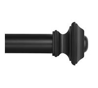 Ivilon Tringle à rideau carrée pour fenêtre latérale Noir Diamètre 3,8 cm 40,6 à 71,1 cm