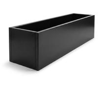 IvoQ Bac à plantes d'extérieur en acier noir – Sans fond – 120 x 30 x 30 cm