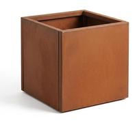IvoQ Bac à plantes en acier Corten - 40 x 40 x 40 cm - Carré - Fond ouvert