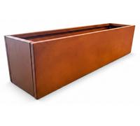IvoQ Jardinière rectangulaire en acier corten 120 x 30 x 30 cm – Sans fond – Brun rouille