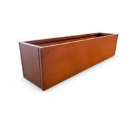 IvoQ Jardinière rectangulaire en acier Corten - 120 x 30 x 30 cm - Sans fond - Marron rouille