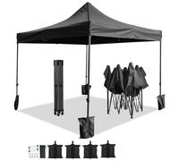 IvoQ Premium Tente de Réception 3x3 m – Modèle Extra Robuste – Easy Up & Imperméable – Sacs de Sable Inclus – Noir