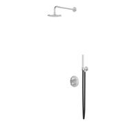 IVY Concord ensemble de douche pluie encastré - douche de tête medium Ø 25 cm - bras de plafond 20 cm - support fixe - inox brossé CSC2IXABBA