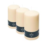 Ivyline Bougie Pilier Cylindre 100/200 mm, ± 140 Heures, Non-parfumée - Ivoire (Lot de 3)