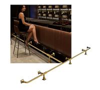 IvyLoutish Kit de reposapiés de Acero inoxidable Dorado Para barra - Reposapiés Para isla de cocina de 1,1 m/3,61 pies Con soportes de pared y suelo Para decoración moderna de bares en el hogar.