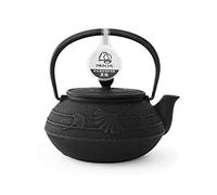 Iwachu Ginkgo Théière Japonaise en Fonte Noir 0,65 l Intérieur émaillé, Tous Types de thé.