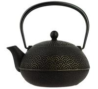 Iwachu Nanbu Tekki Théière Seigaiha Noir/Doré 900 ml - Fer coulé du Japon