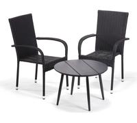 Iwome Ensemble de salle à manger Elche Anthracite + 2x chaises Madrid Anthracite IHH-10150015