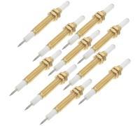 IWOWHERO 10 Pièces Aiguille D'allumeur de Cheminée en Cuivre, Kit D'allume-feu pour Cheminée, Allumage du Gril, pour Cuisinières et Réchauds à Gaz, Couleur Or, Simple Utilisation,