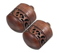IWOWHERO 2 pièces Lot de Pendentifs en Matériau Naturel Forme de Lanternes Creuses Porte-Boules Parfumées Portables Bouteilles DIY pour Diffusion d'Huiles Essentielles Sculpture Vintage et