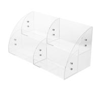 IWOWHERO 2étage Boîte de Rangement Cosmétique à Niveaux Organisateur de Maquillage Transparent pour Masques Cosmétiques et Soins de Peau Présentoir Salle de Bain