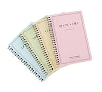 IWOWHERO 4 Pièces Cahier à Spirale Latérale, Carnet de Notes Ligné | Couverture Simple en Carton Blanc, Usage Journal et Fêtes D’anniversaire, Format Pratique pour Voyage