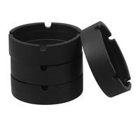 IWOWHERO Cendrier Rond en Silicone Noir Pratique et Résistant à Haute Température, Lot de 4 Pièces pour Bureau ou Restaurant avec Design Simple et Forme Délicate