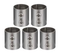 IWOWHERO Connecteur de Garde-Robe et de Tringle à Rideaux en Acier Inoxydable argenté, 5 pièces, Anti-Corrosion, pour Extension de Barre de vêtement, Application rénovation Maison