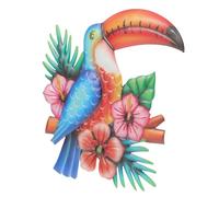 IWOWHERO Décoration Murale Métal Toucan Fer Distinctif pour Chambre et Jardin Ornements Muraux Animaux Jungle Art Mural et Charmant pour Intérieur et Extérieur