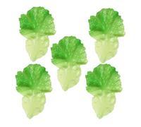 IWOWHERO Feuilles de Légume Artificielle en PVC Vert Réalistes 5pcs Décoration de Laitue pour Magasin de Légumes et Présentation Alimentaire