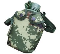 IWOWHERO Gourde Militaire Alliage Aluminium Camouflage avec Pochette Suspendue Résistante pour Camping Randonnée Survie Extérieure