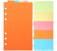 IWOWHERO Intercalaire de papier scolaire A6, lot de 6 sets, diviseurs pour cahier trieur, organisateur pour l'école et vacances, papier résistant