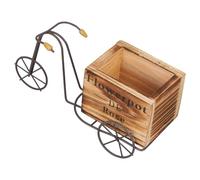 IWOWHERO Jardinière Support de Pots de Fleurs en Fer et Bois Modèle Vélo Vintage Décoration Unique Fonctionnel et Élégant pour Table et Étagères